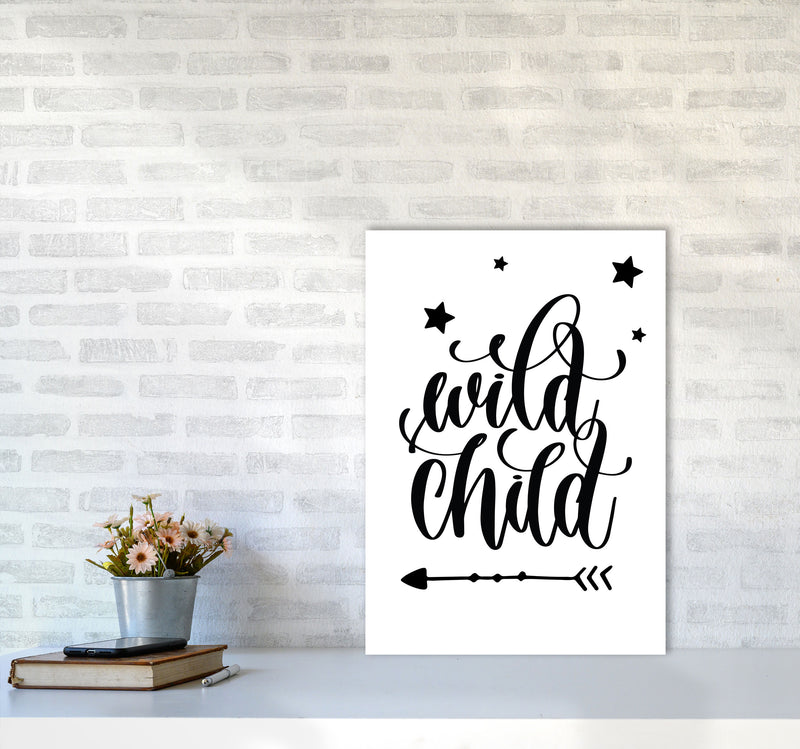 Wild Child Black Framed Nursey Wall Art Print A2 Black Frame