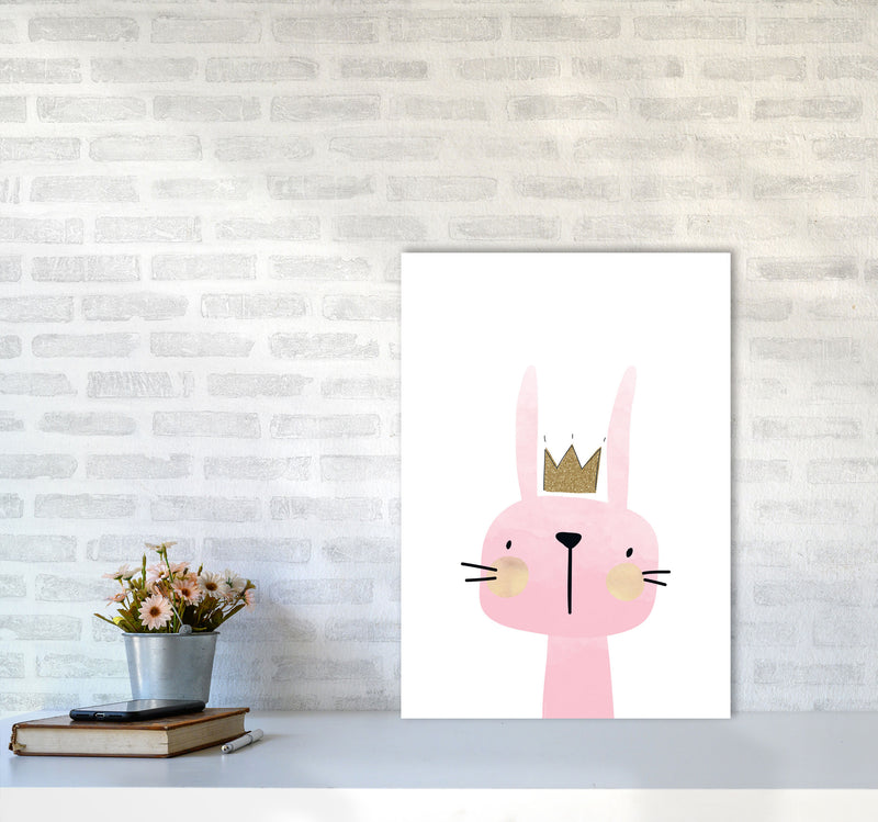 Scandi Bunny Watercolour Framed Nursey Wall Art Print A2 Black Frame
