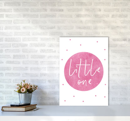 Little One Pink Watercolour Modern Print A2 Black Frame