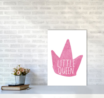 Little Queen Pink Crown Watercolour Modern Print A2 Black Frame