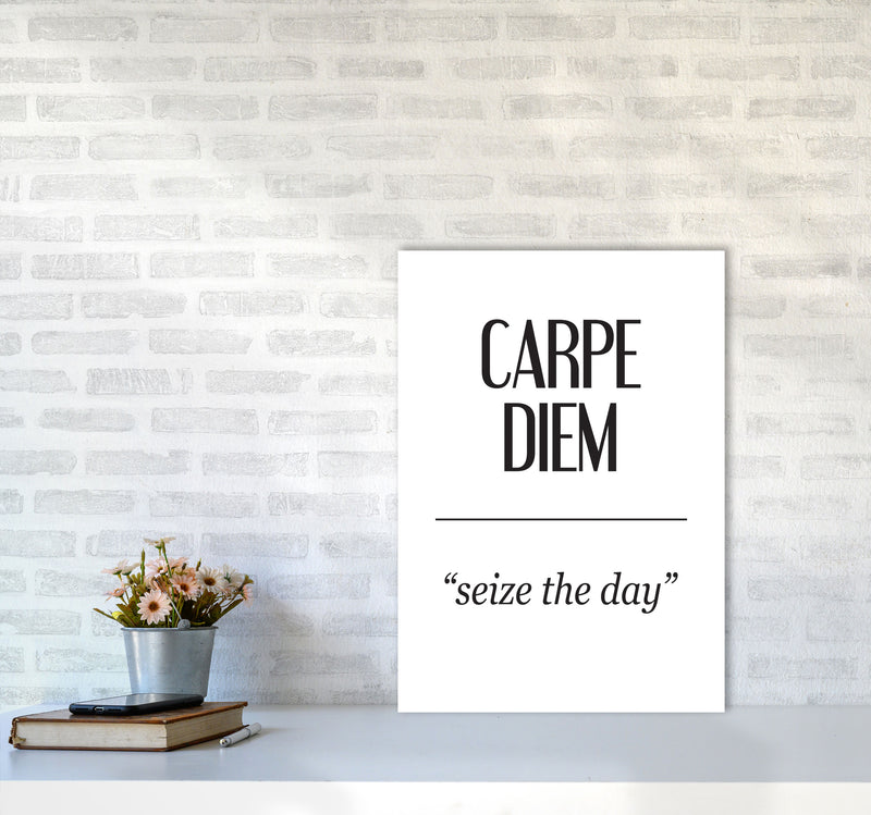Carpe Diem Framed Typography Wall Art Print A2 Black Frame