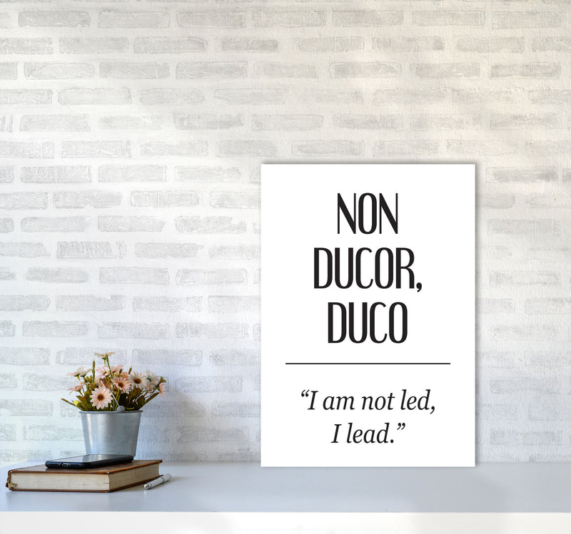 Non Ducor, Duco Framed Typography Wall Art Print A2 Black Frame