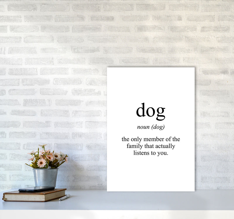 Dog Framed Typography Wall Art Print A2 Black Frame
