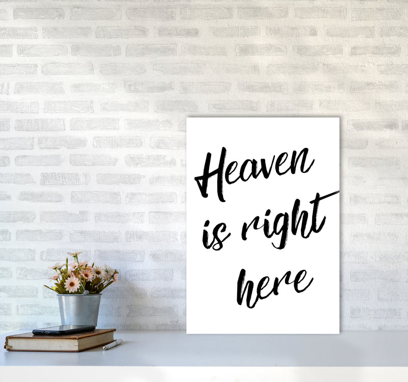 Heaven Is Right Here Framed Typography Wall Art Print A2 Black Frame