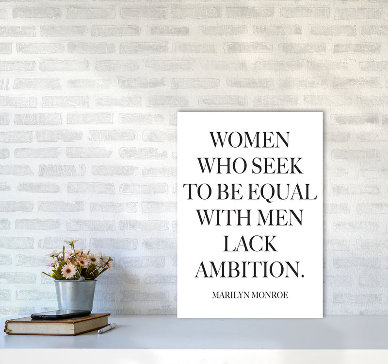 Equality, Marilyn Monroe Quote Framed Typography Wall Art Print A2 Black Frame