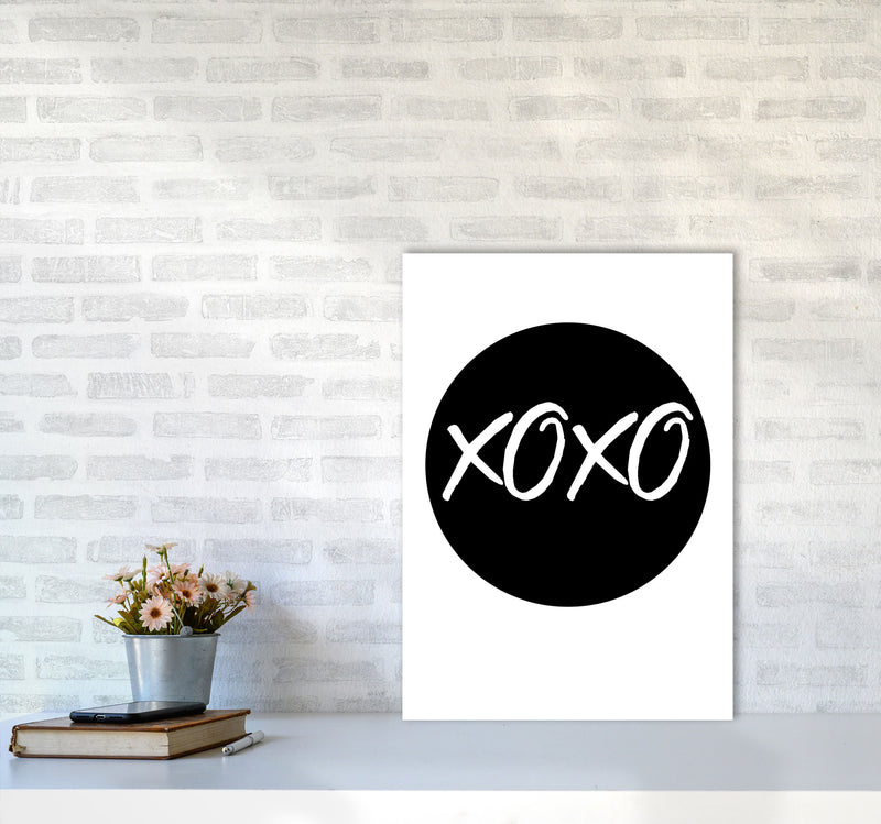 XOXO Black Circle Modern Print A2 Black Frame