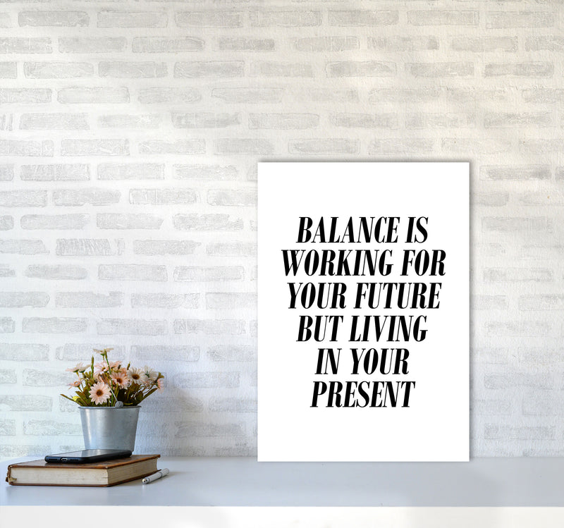 Balance Framed Typography Wall Art Print A2 Black Frame