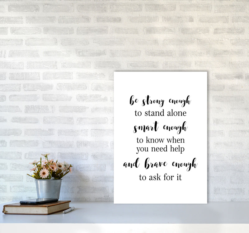 Strong Enough, Smart Enough, Brave Enough Modern Print A2 Black Frame