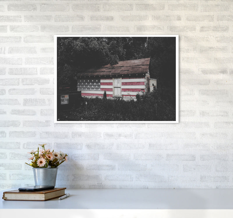 USA Hut Modern Print A2 Black Frame