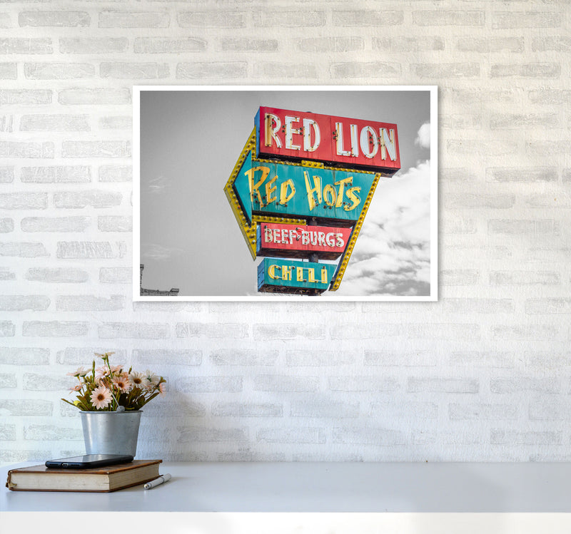 Vintage American Billboard Modern Print A2 Black Frame