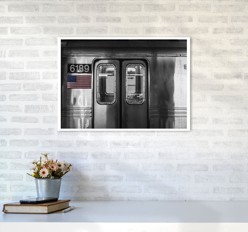 Vintage USA Subway Modern Print A2 Black Frame