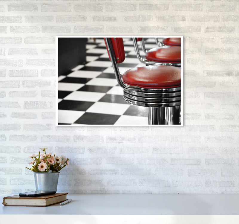 Vintage American Diner Modern Print A2 Black Frame