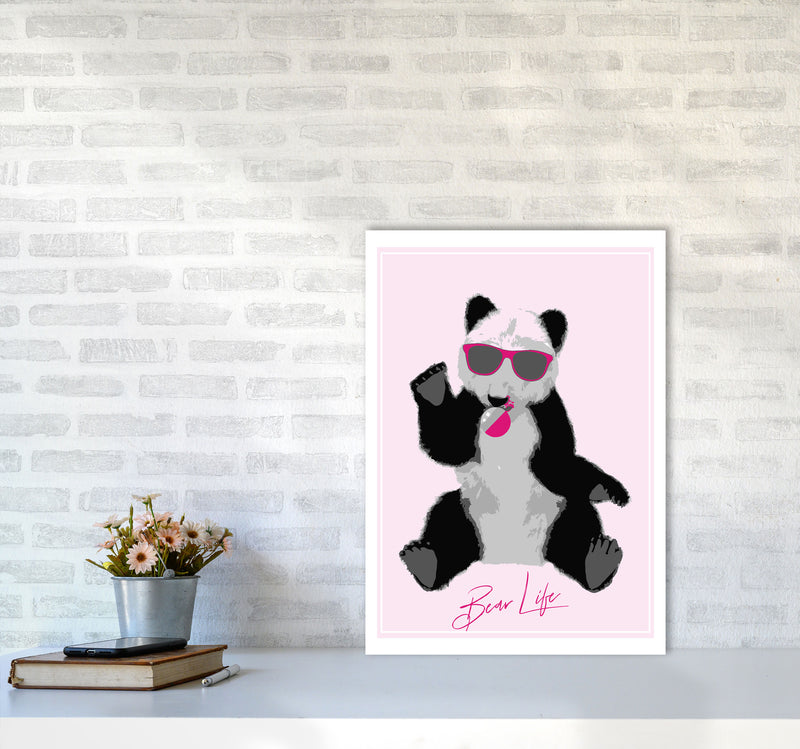Bear Life Modern Print Animal Art Print A2 Black Frame