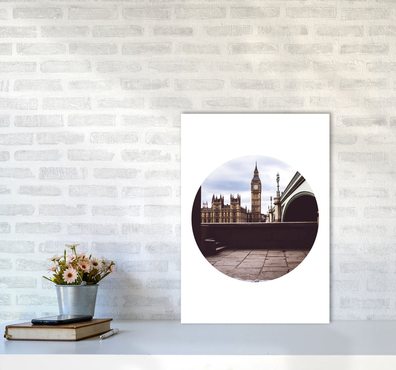London Big Ben Modern Art Print, Framed Wall Art A2 Black Frame