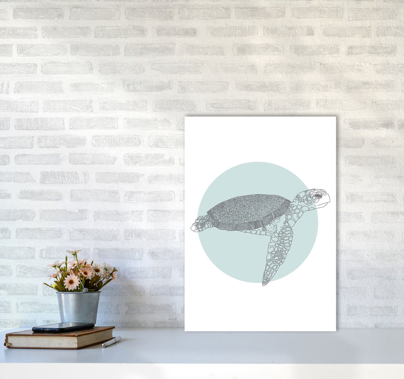 Marine Animals Turtle Modern Print Animal Art Print A2 Black Frame
