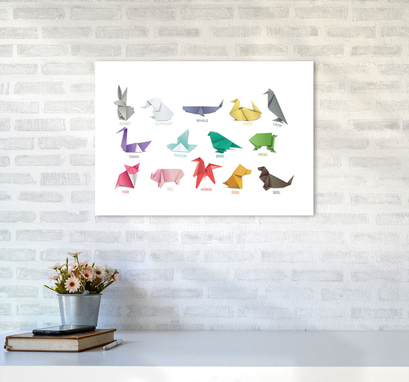 Origami Animals Modern Print A2 Black Frame
