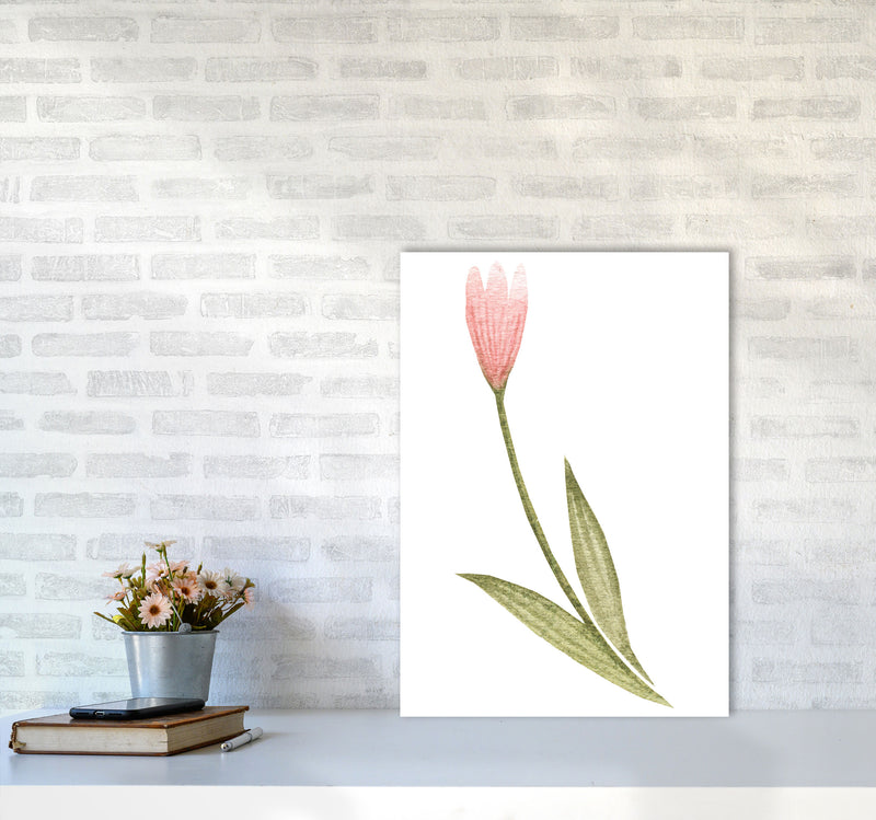 Pink Watercolour Flower 3 Modern Print A2 Black Frame