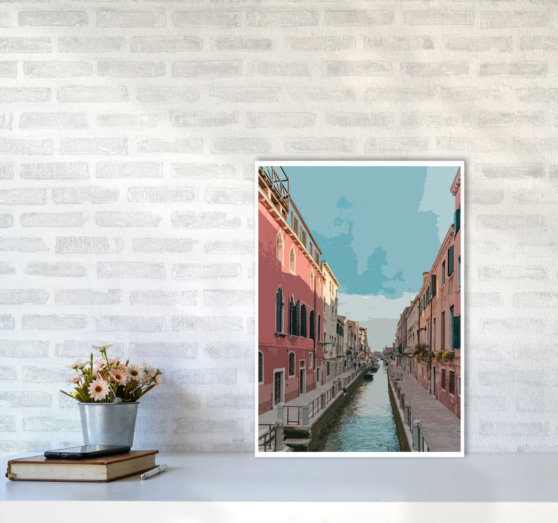Venice Portrait 2 Modern Print A2 Black Frame