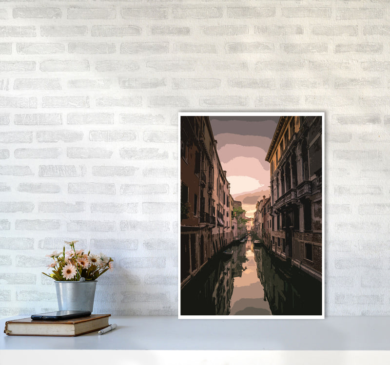 Venice Portrait 3 Modern Print A2 Black Frame