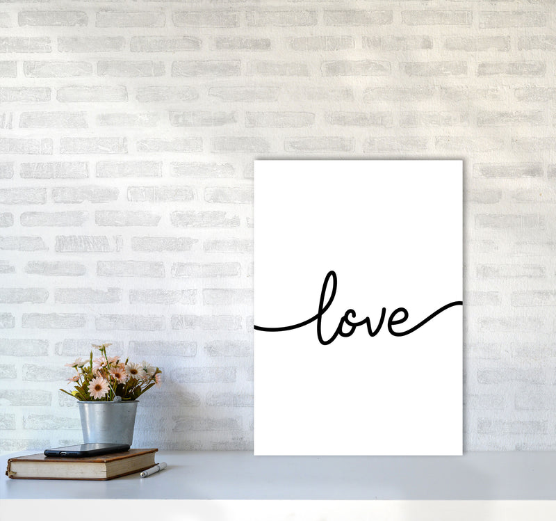 Love Framed Typography Wall Art Print A2 Black Frame