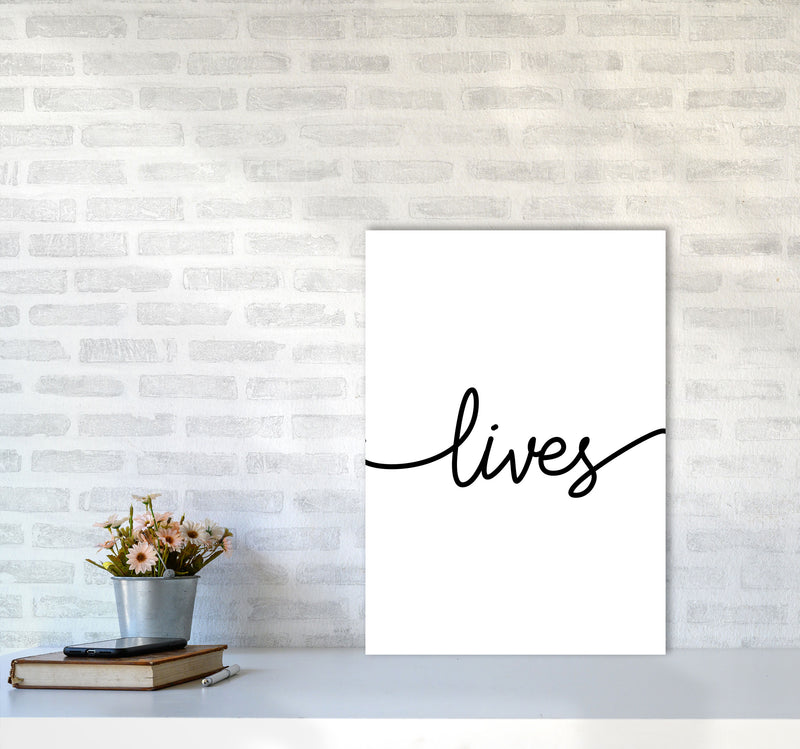 Lives Framed Typography Wall Art Print A2 Black Frame
