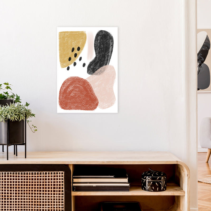 Dalia Chalk Black Polka Shapes  Art Print by Pixy Paper A2 Black Frame