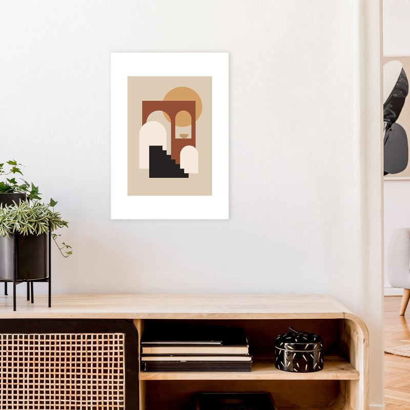 Mica Sand Stairs To Sun N16  Art Print by Pixy Paper A2 Black Frame