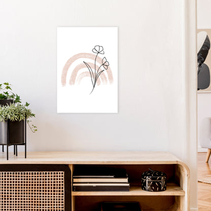 Dalia Chalk Pink Rainbow  Art Print by Pixy Paper A2 Black Frame