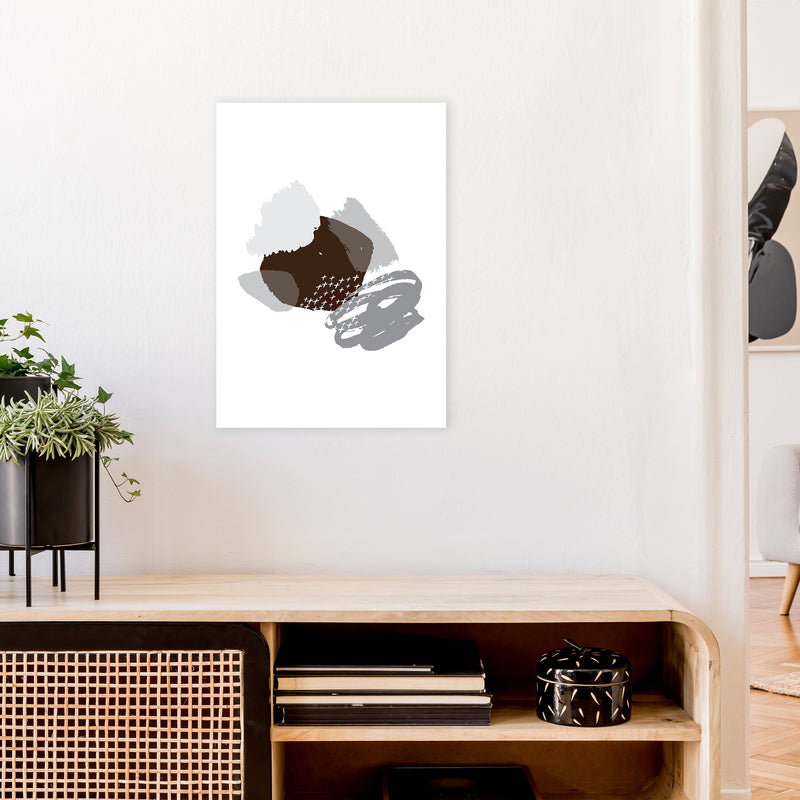 Mismatch Grey And Black  Art Print by Pixy Paper A2 Black Frame