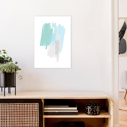 Mint Scribbles Drawings  Art Print by Pixy Paper A2 Black Frame