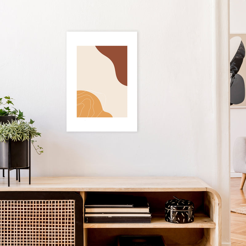 Mica Sand Abstract N27  Art Print by Pixy Paper A2 Black Frame