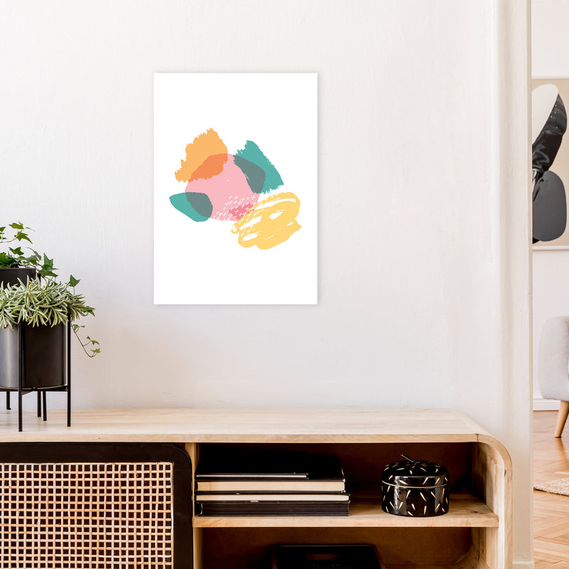 Mismatch Pink And Teal  Art Print by Pixy Paper A2 Black Frame