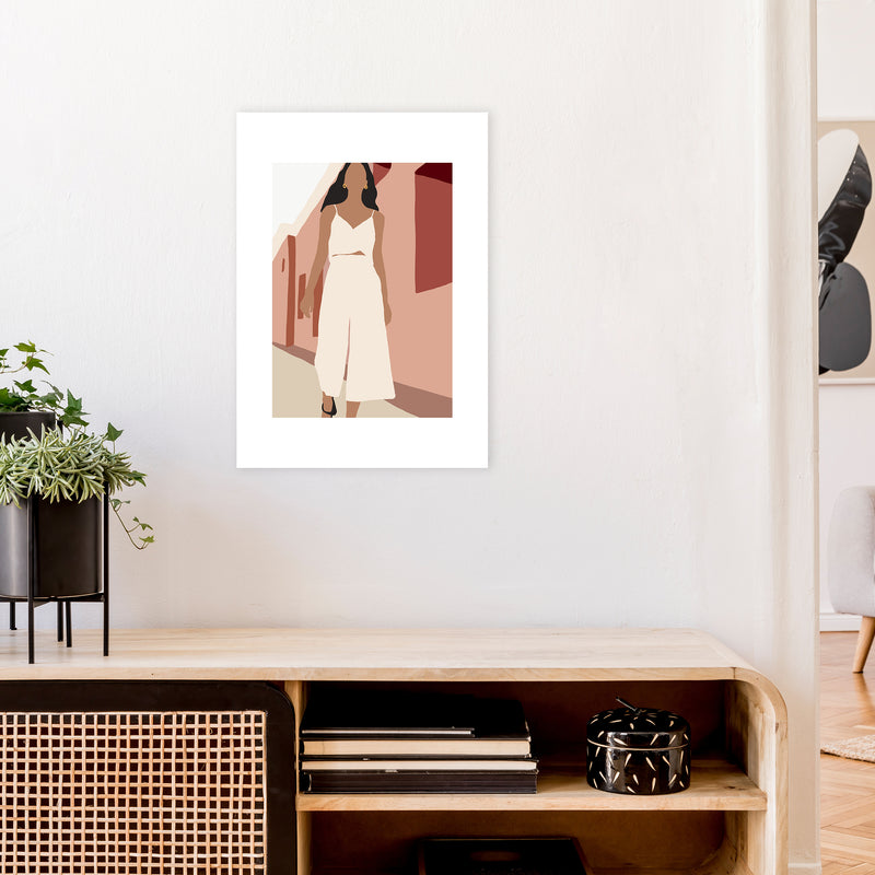 Mica Girl In Street N7  Art Print by Pixy Paper A2 Black Frame