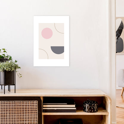 Mila Pink Abstract N23  Art Print by Pixy Paper A2 Black Frame