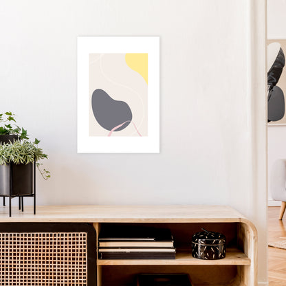 Mila Pink Abstract N19  Art Print by Pixy Paper A2 Black Frame