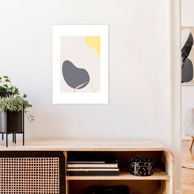 Mila Pink Abstract N19  Art Print by Pixy Paper A2 Black Frame