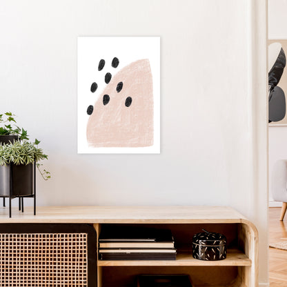 Dalia Chalk Pink Polka  Art Print by Pixy Paper A2 Black Frame