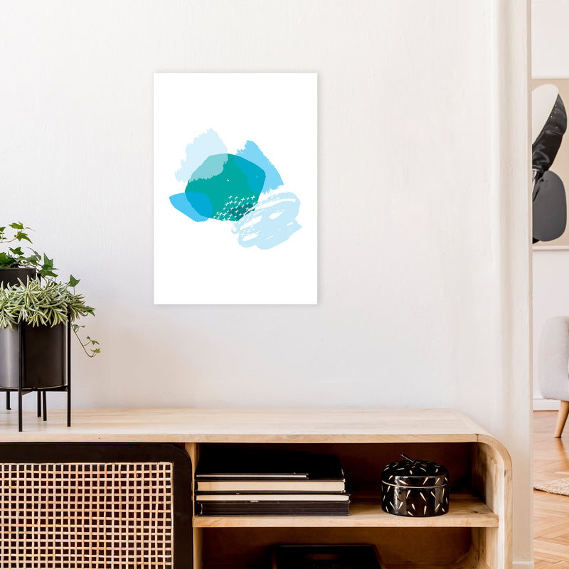 Mismatch Blue And Teal  Art Print by Pixy Paper A2 Black Frame