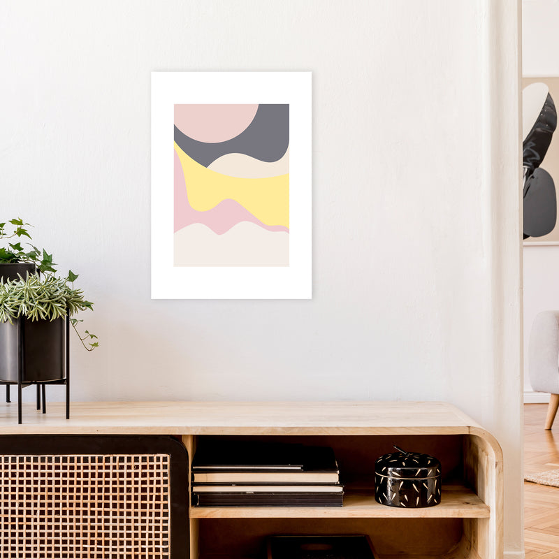 Mila Pink Dunes N15  Art Print by Pixy Paper A2 Black Frame