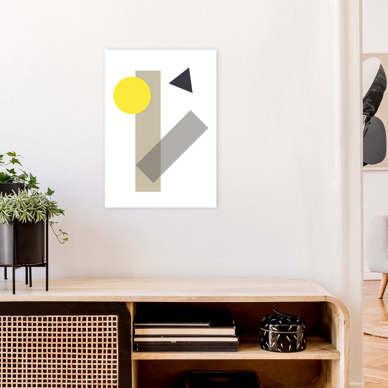 Random Geo Yellow  Art Print by Pixy Paper A2 Black Frame