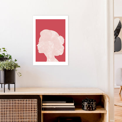 Marble Head Red  Art Print by Pixy Paper A2 Black Frame