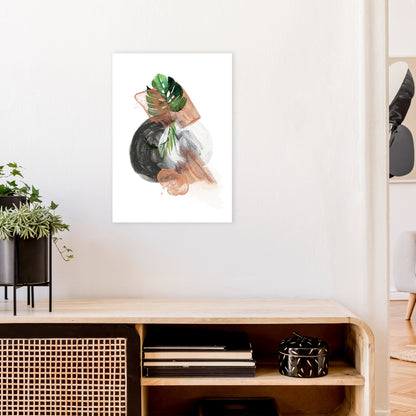 Round Exotic Abstract  Art Print by Pixy Paper A2 Black Frame