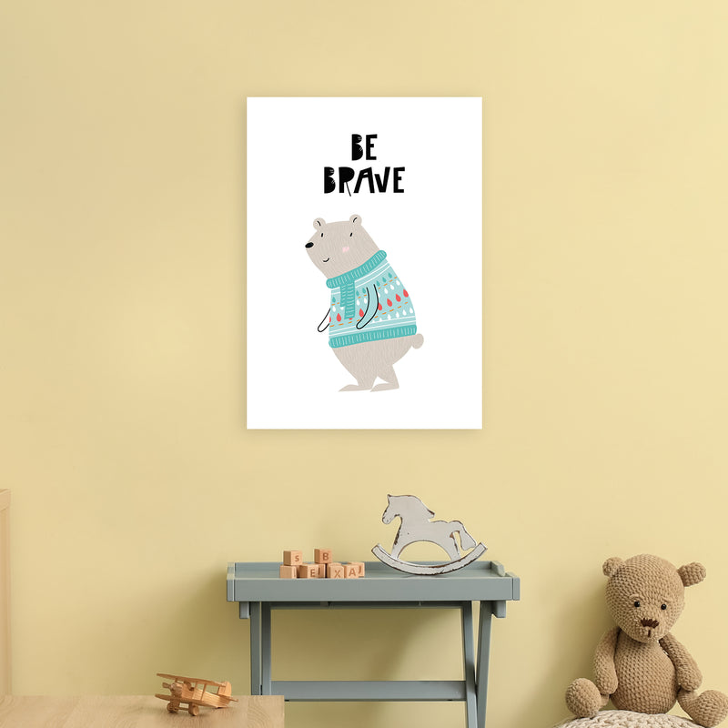 Be Brave Animal  Art Print by Pixy Paper A2 Black Frame