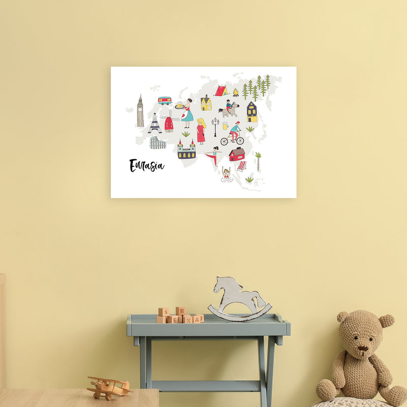 Eurasia Map  Art Print by Pixy Paper A2 Black Frame