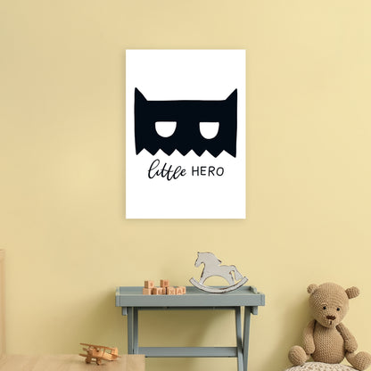 Little Hero Mask Super Scandi Black  Art Print by Pixy Paper A2 Black Frame