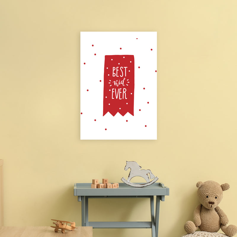 Best Kid Ever Red Super Scandi  Art Print by Pixy Paper A2 Black Frame