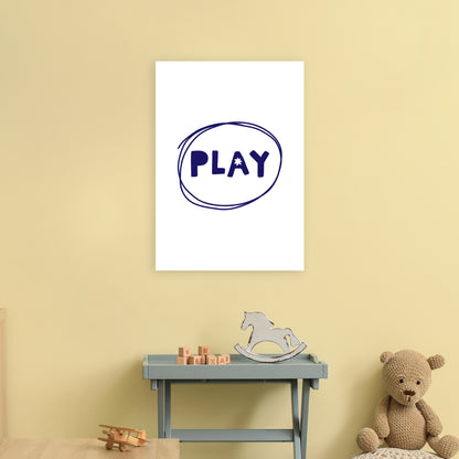 Play Navy Super Scandi  Art Print by Pixy Paper A2 Black Frame