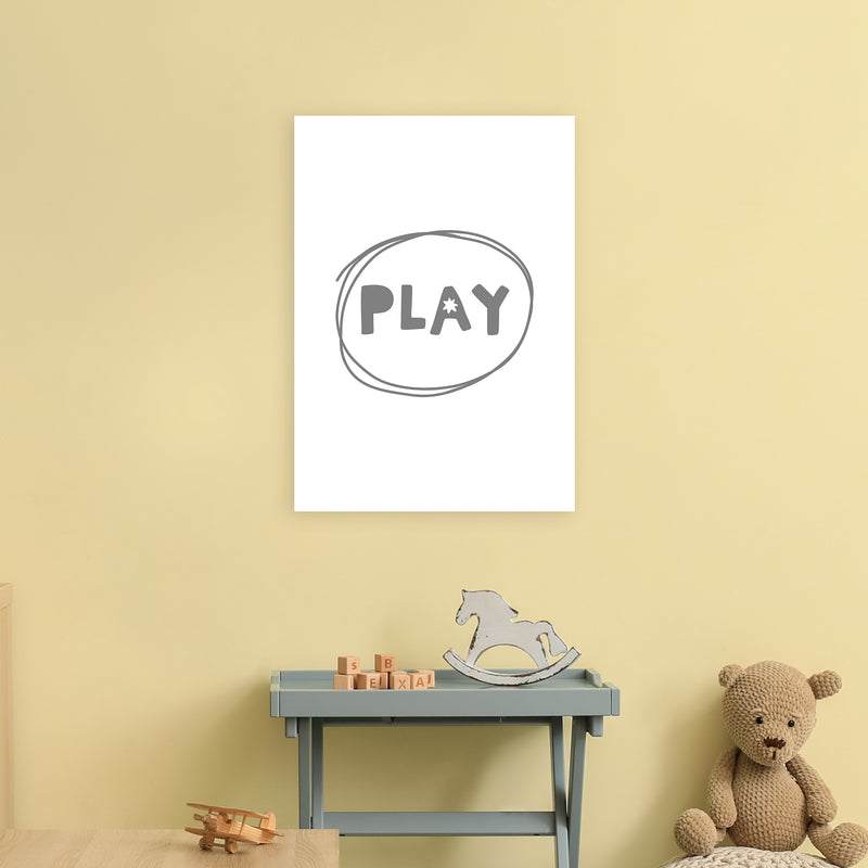 Play Super Scandi Grey  Art Print by Pixy Paper A2 Black Frame
