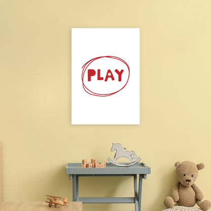 Play Red Super Scandi  Art Print by Pixy Paper A2 Black Frame