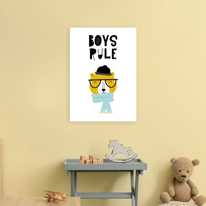 Boys Rule Animal Pop  Art Print by Pixy Paper A2 Black Frame